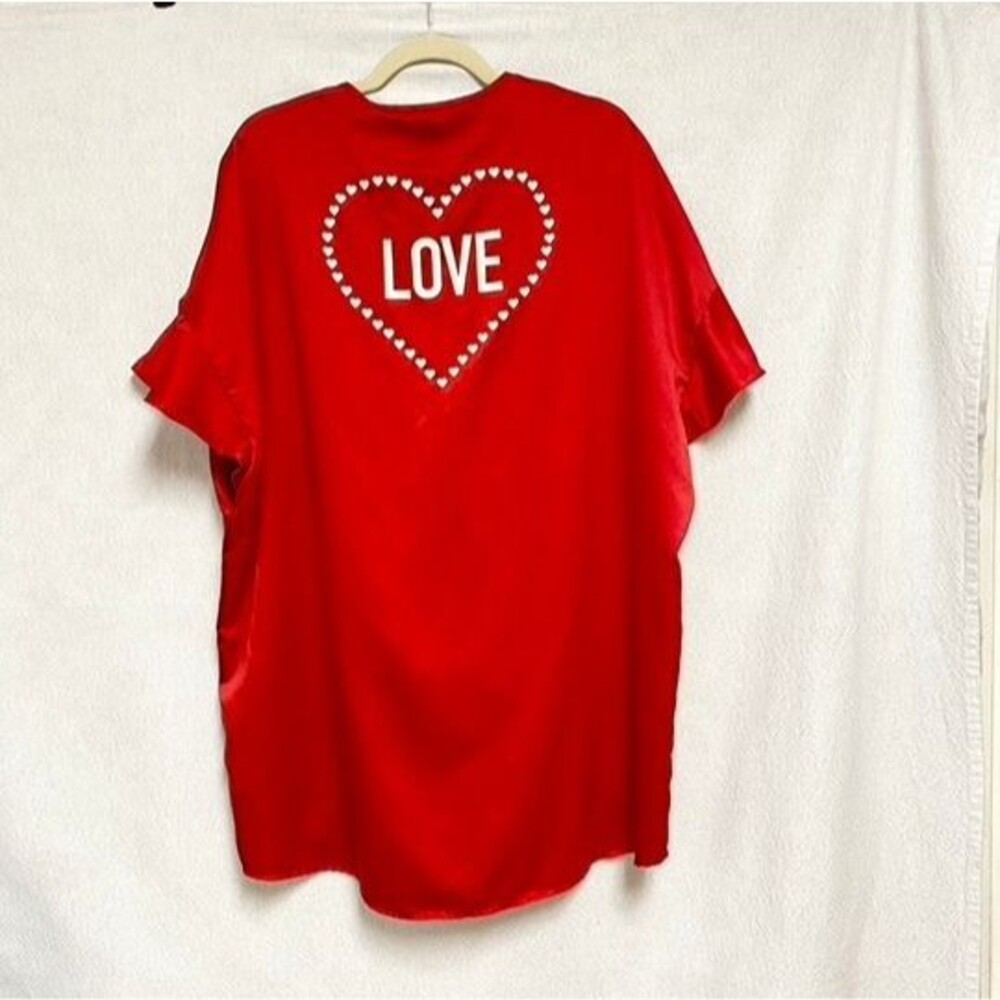 Victoria's Secret red satin "Love" heart robe